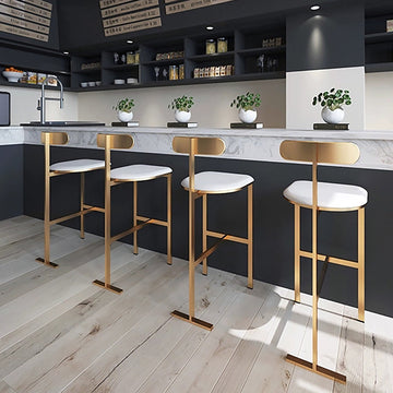 Modern Metal Counter Height Bar Stools with Back Kitchen Chair